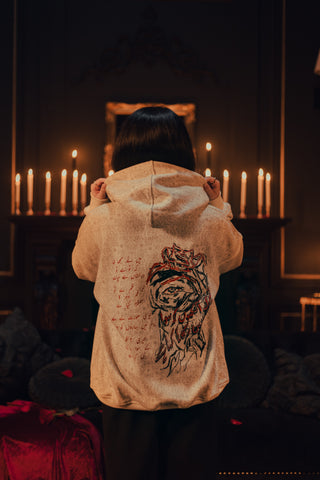 "Aankhon Ke Kahani" / آنکھوں کی کہانی "The Story Within the Eyes" Cream Hoodie
