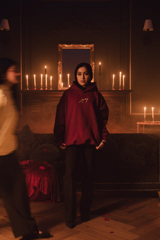 "Aankhon Ke Kahani" / آنکھوں کی کہانی "The Story Within the Eyes" Maroon Hoodie