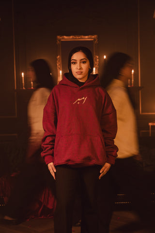 "Aankhon Ke Kahani" / آنکھوں کی کہانی "The Story Within the Eyes" Maroon Hoodie