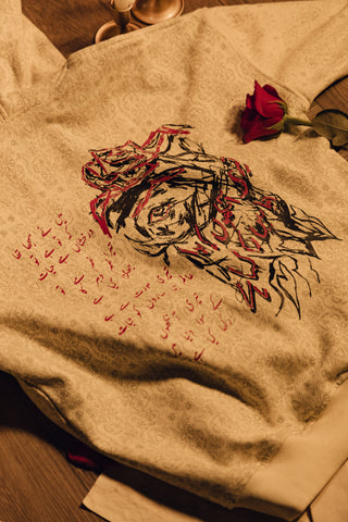 "Aankhon Ke Kahani" / آنکھوں کی کہانی "The Story Within the Eyes" Cream Hoodie