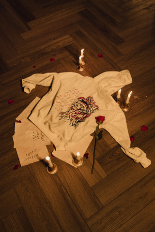 "Aankhon Ke Kahani" / آنکھوں کی کہانی "The Story Within the Eyes" Cream Hoodie